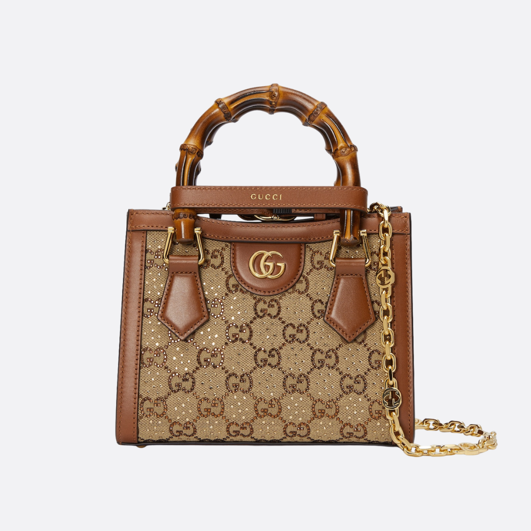 Gucci Diana Kleine Tote Tasche mit Kristallen