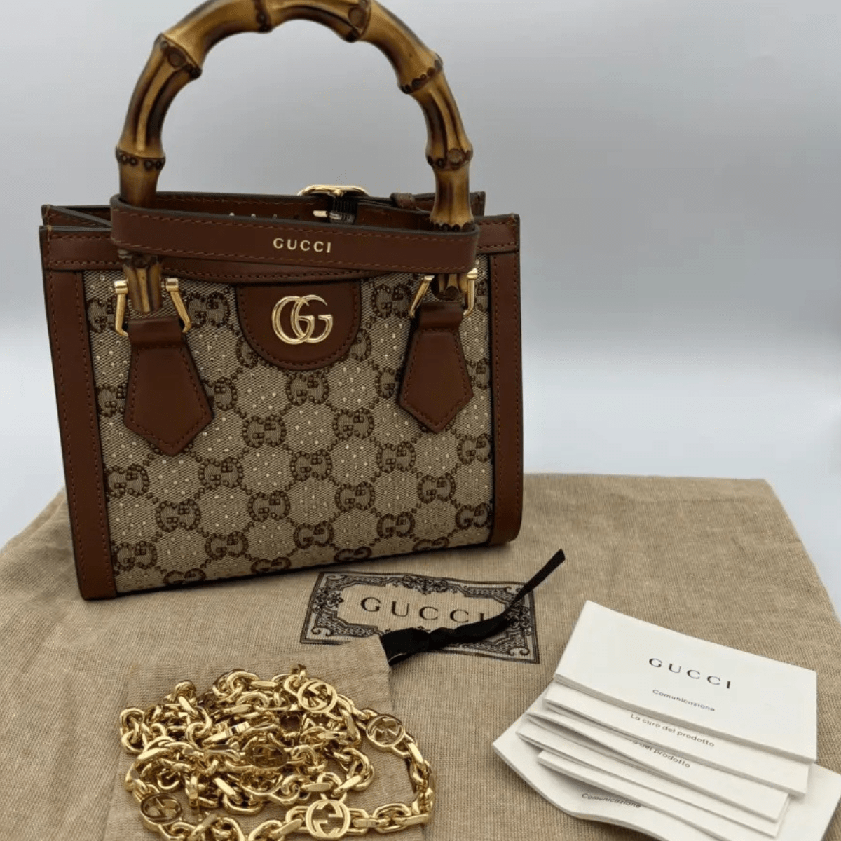 Gucci Diana Kleine Tote Tasche mit Kristallen