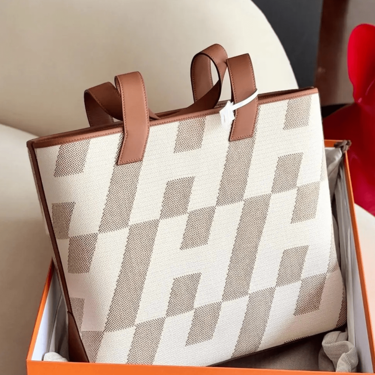 Hermès Cabas H en Biais 40 Tasche