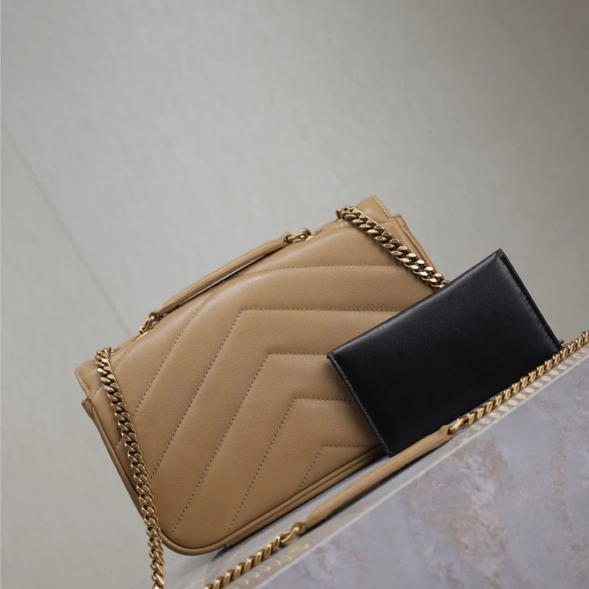 Saint Laurent – Loulou Small Matelassé Lammledertasche