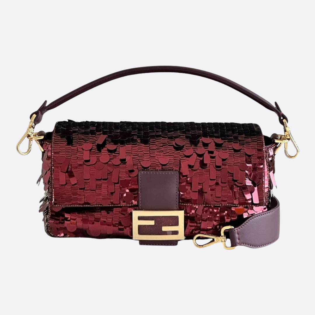 Fendi Baguette Bag in Roten Pailletten