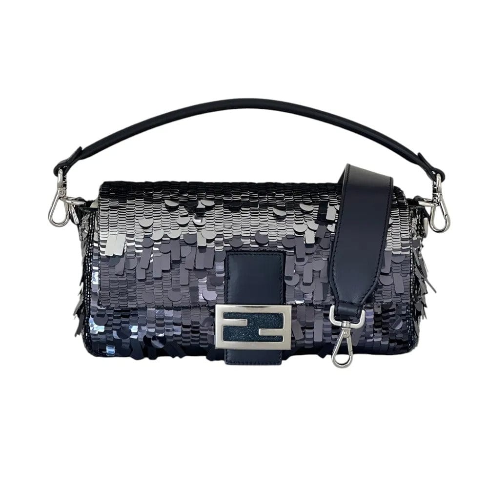 Fendi Baguette Bag in Blauen Pailletten und Leder