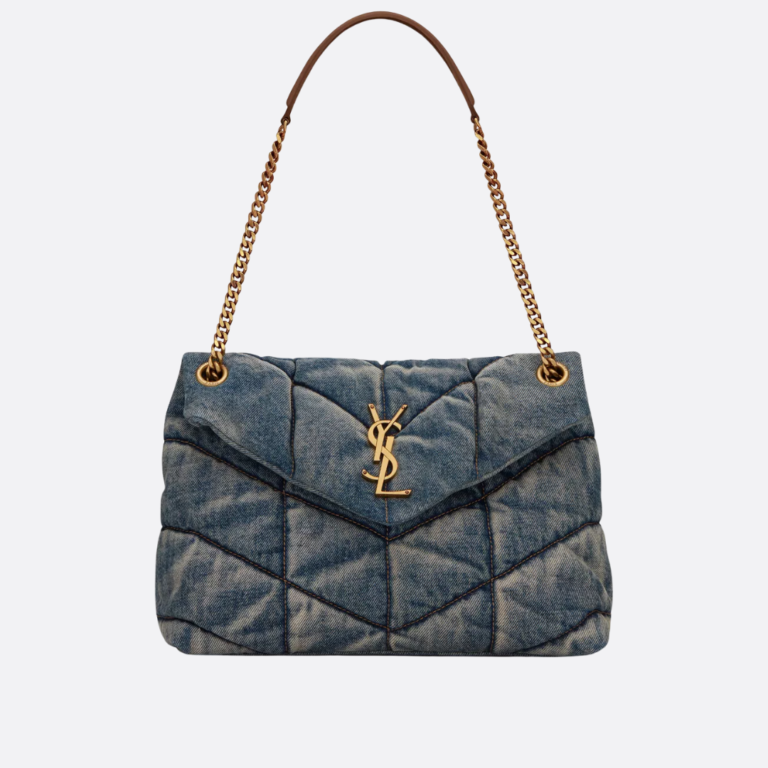 Saint Laurent Loulou Puffer Tasche  in Quilted Vintage Denim