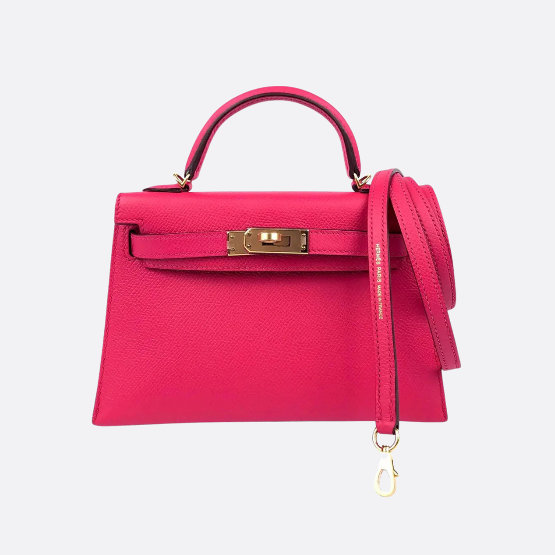 Hermès Kelly 20 Tasche mit goldener Hardware in Rosa